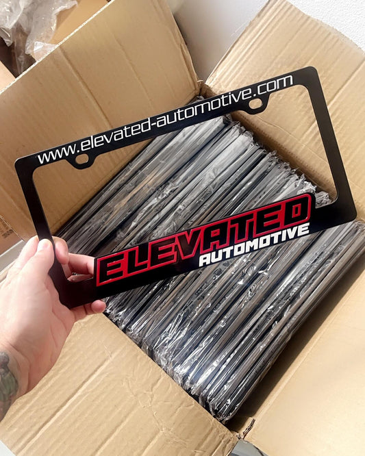 ELEVATED AUTOMOTIVE LICENSE PLATE TAG FRAMES